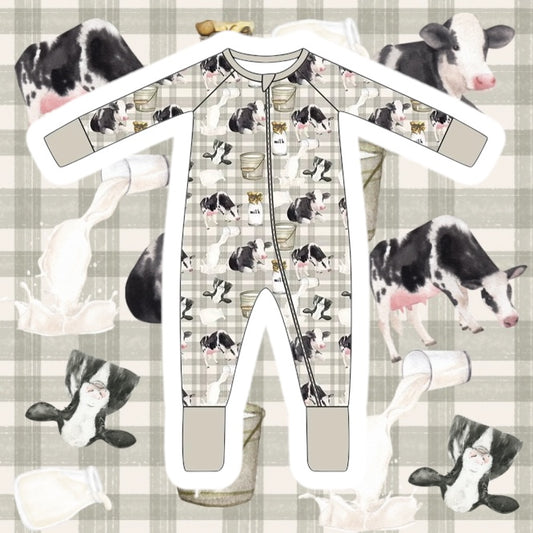 Country Cow Charm Bamboo Zippy PREORDER